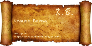 Krause Barna névjegykártya