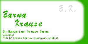 barna krause business card